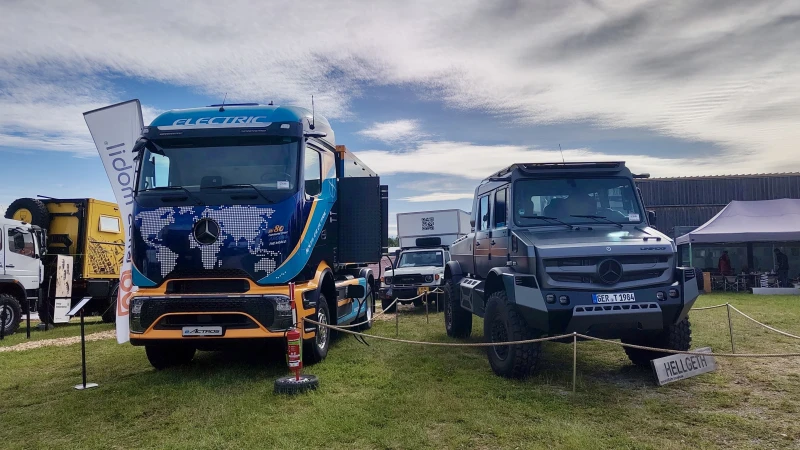 Bliss eActros 600 дебютував поруч із вантажівкою підтримки Hellsgeth Unimog Dakar