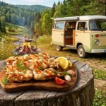 Шашлик з курки на мангалі